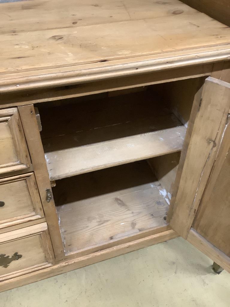 A Victorian pine combined chest / cupboard, width 119cm